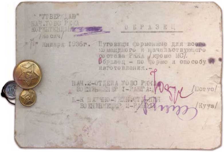 Образцы пуговиц РККА